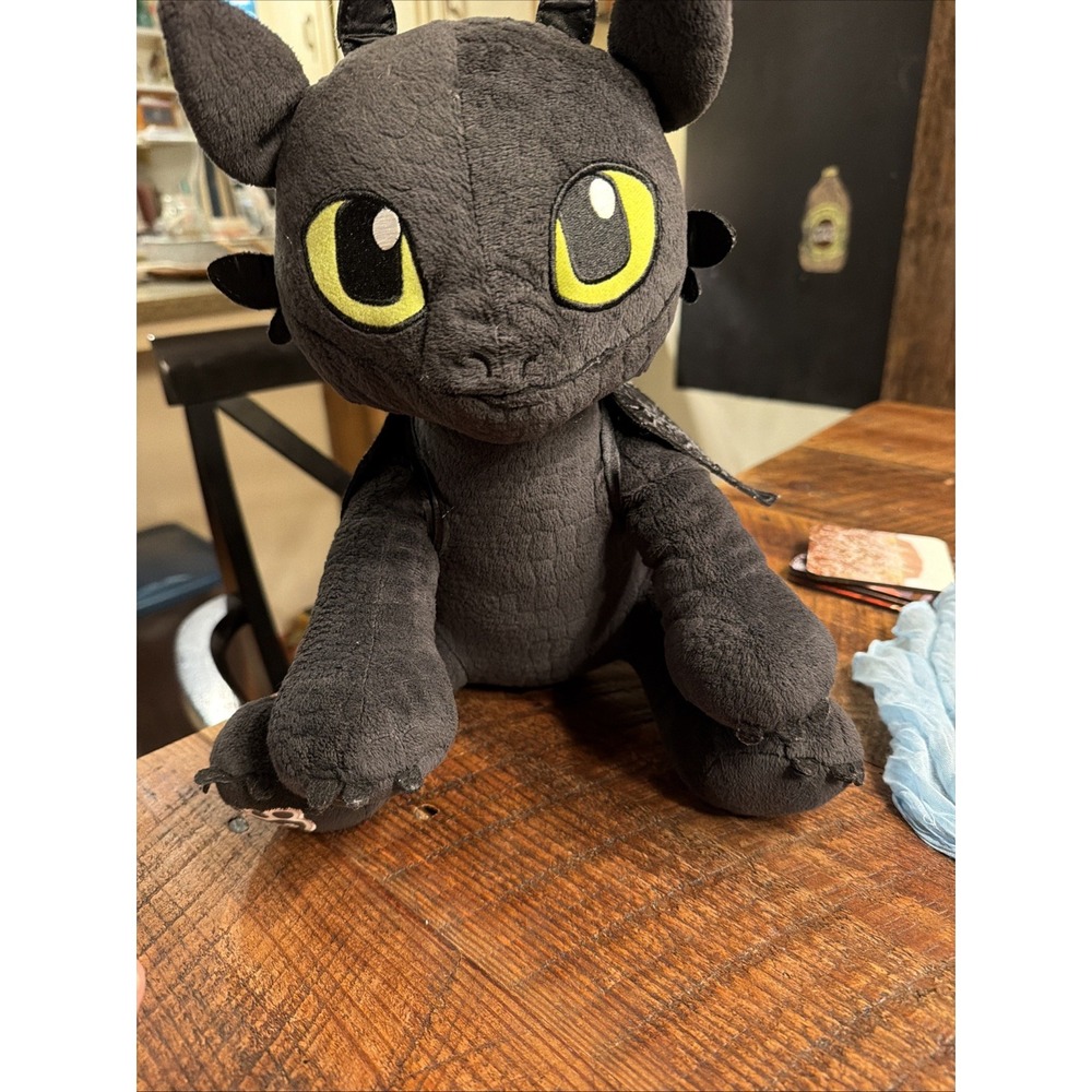 Build a Bear Toothless How to Train Your Dragon Plush - Black Wings - Red Tail